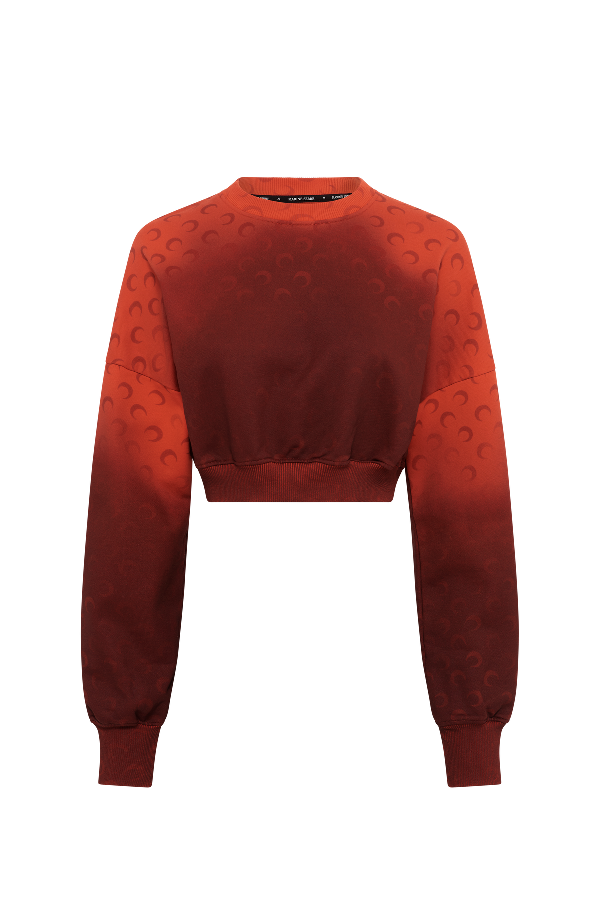 Moon Faded Fleece Cropped Sweatshirt - Rouge