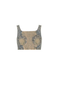 Bustier en denim Upcyclé - Grey Denim