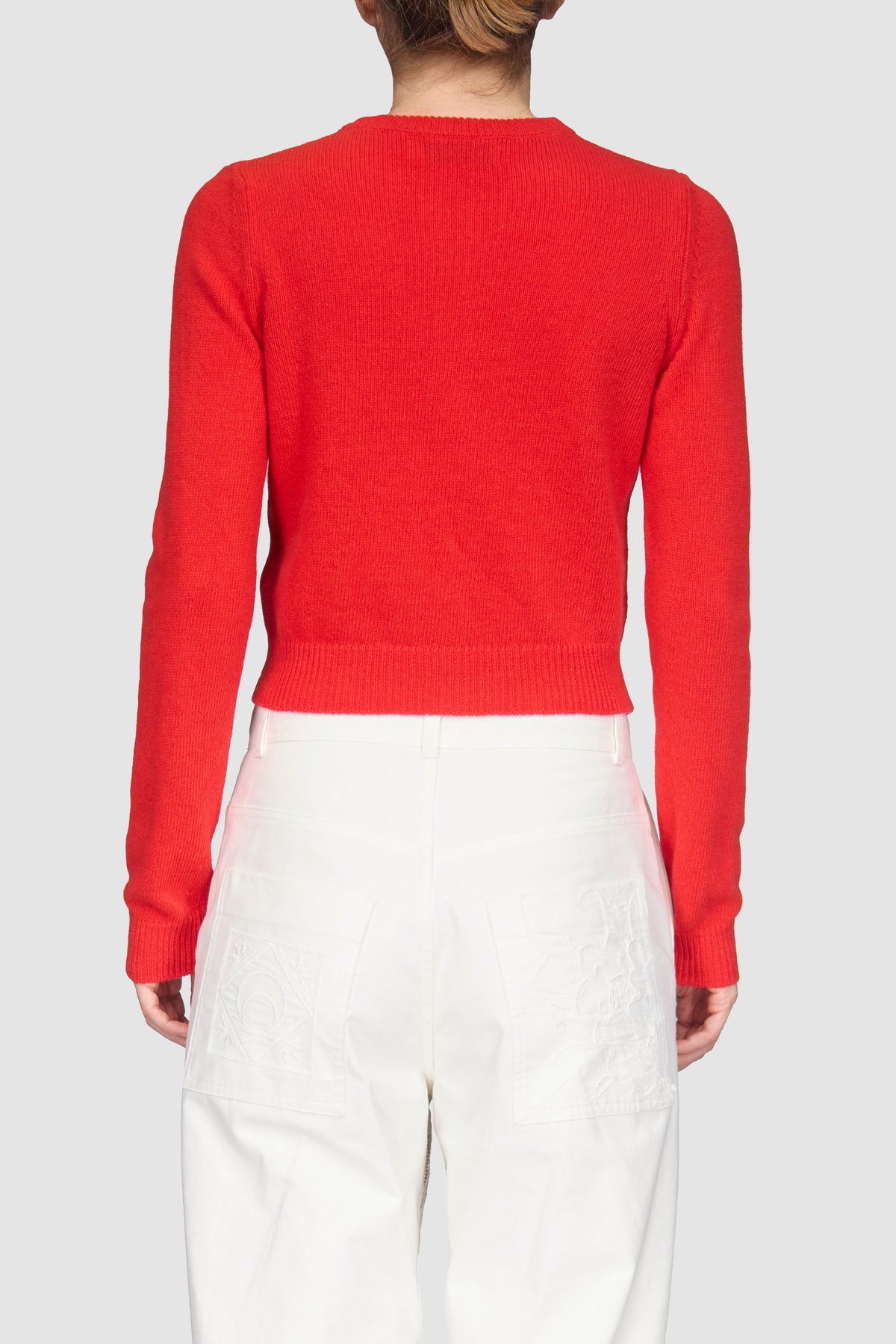 Clean Wool Knit Fitted Cardigan - Rouge