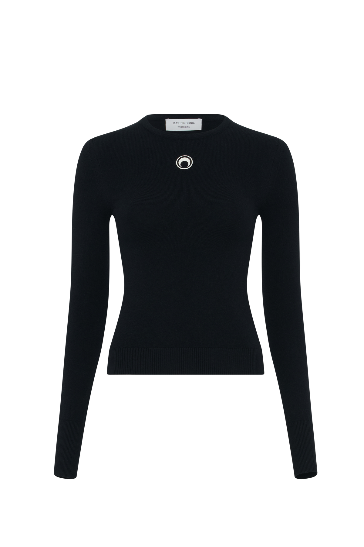 Moon Logo Knit Fitted Sweater - Noir