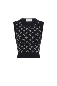 Moon Strass Knit Vest - Noir