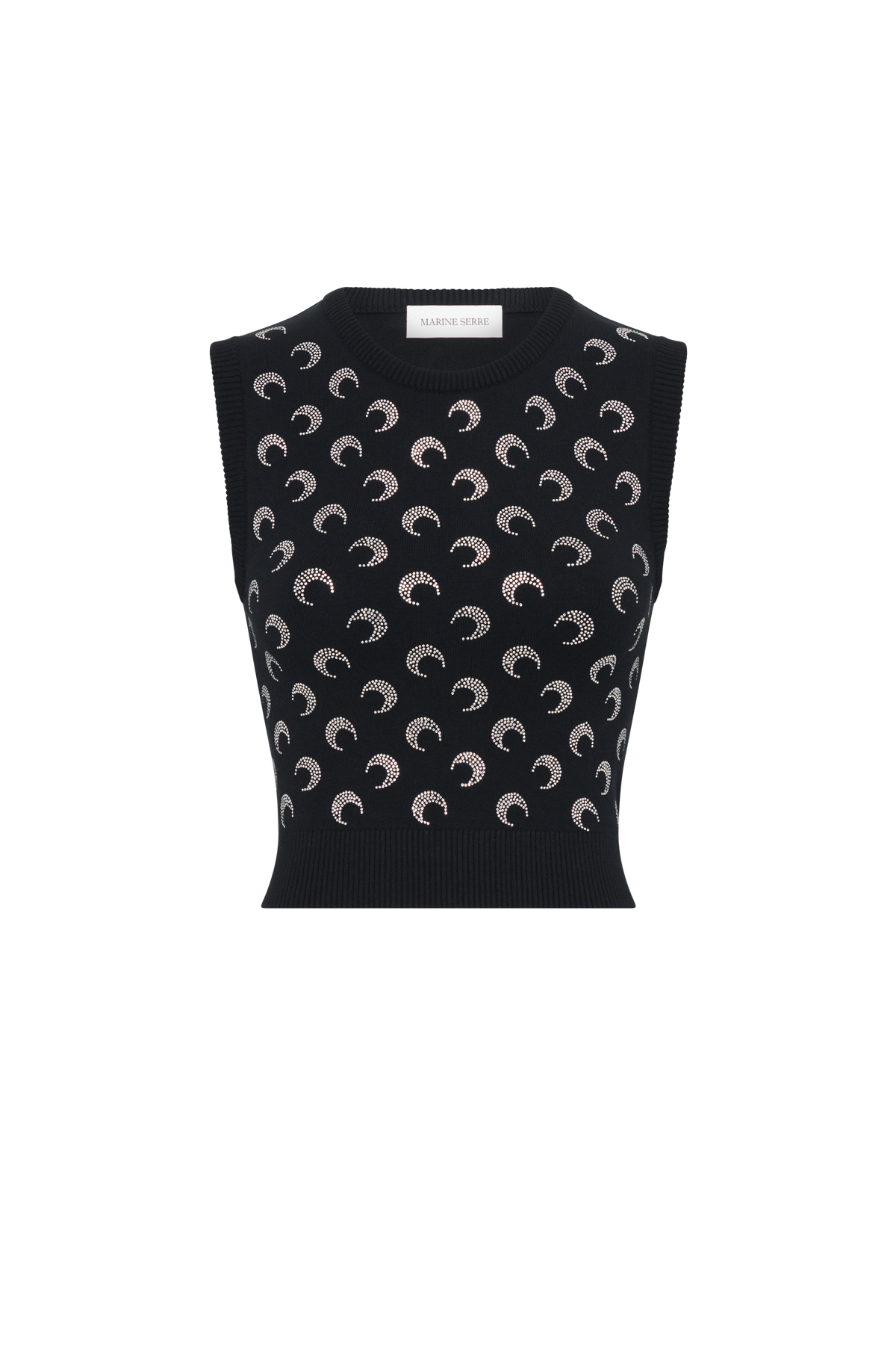 Moon Strass Knit Vest - Noir