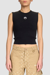 Moon Logo Knit Vest - Noir