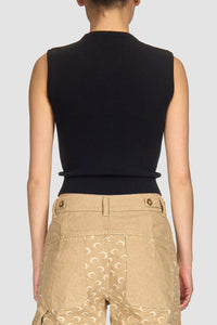 Moon Logo Knit Vest - Noir