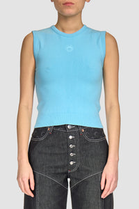Moon Logo Knit Vest - Bleu