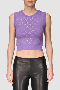 Moon Logo Knit Vest - Violet