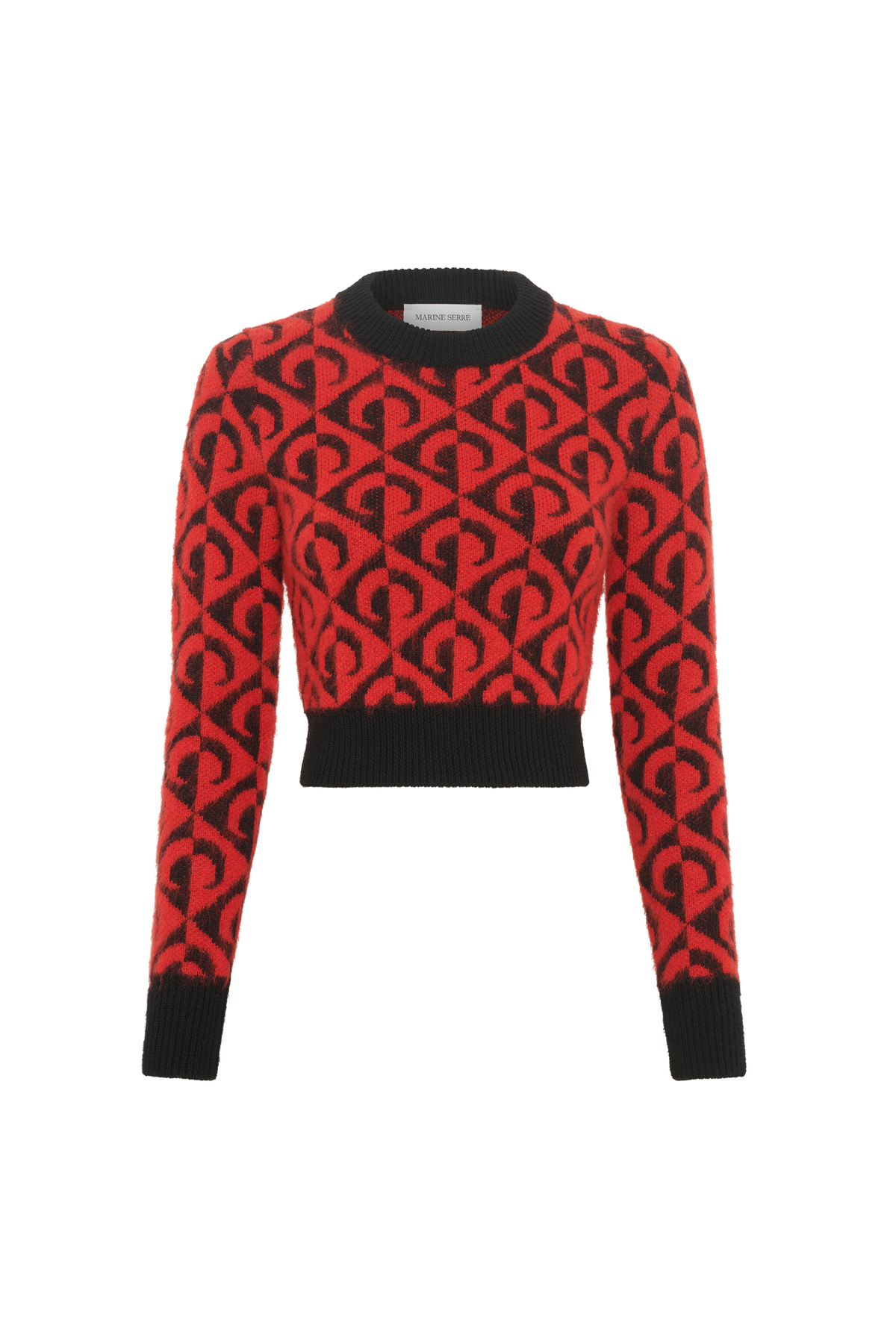 Moon Lozenge Knit Cropped Sweater - Multicolore