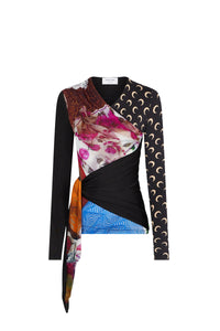 Top coeur drapé en jersey body shelter - Black