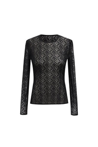 Top seconde peau Moon en laine mélangée - Black