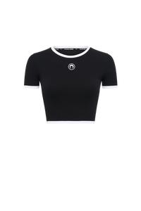 Moon Logo Jersey Cropped Top - Noir