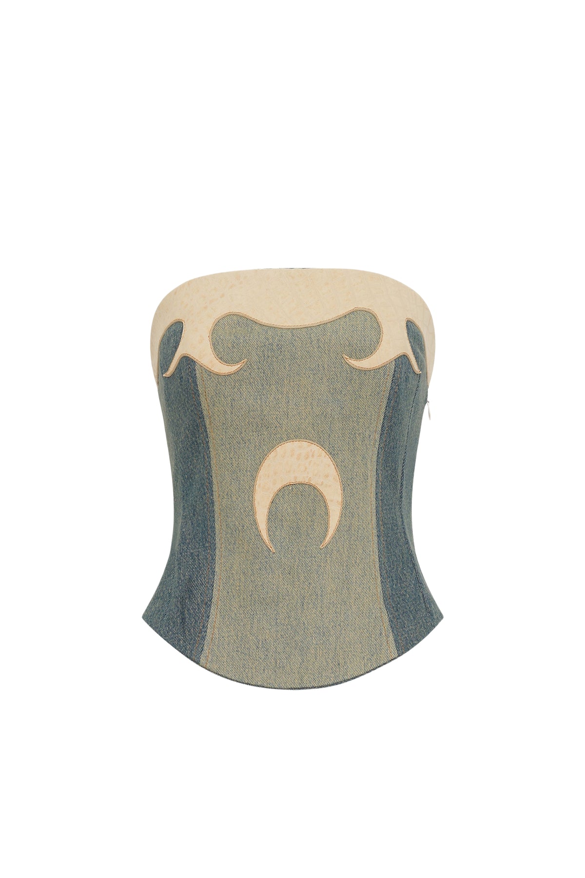 Top bustier en denim Upcyclé - Sand
