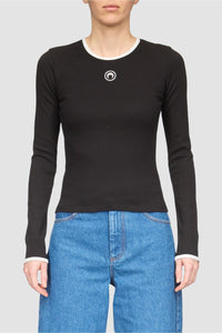 Out - Moon Logo Bicolor Jersey Ls T-Shir - Multicolore
