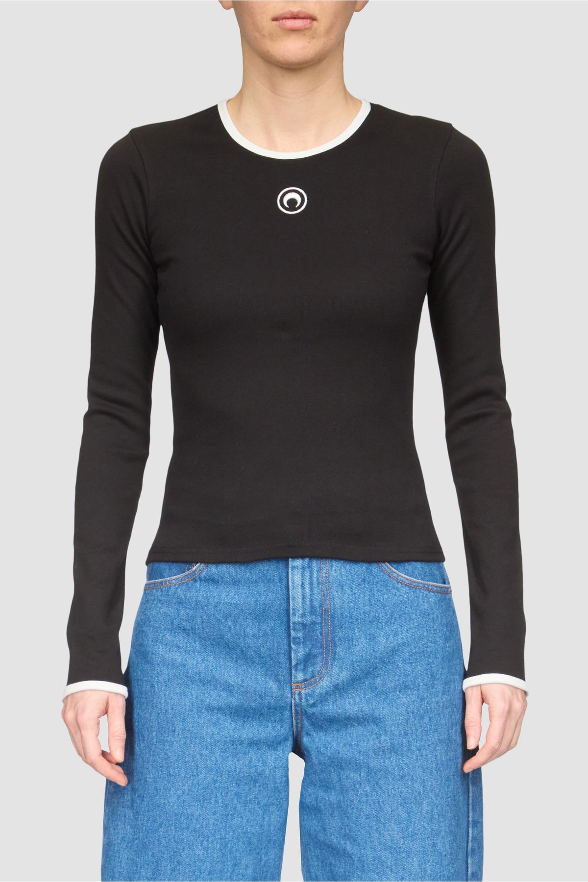 Out - Moon Logo Bicolor Jersey Ls T-Shir - Multicolore