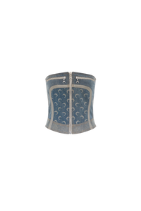 Regenerated Denim Bustier Top - Beige