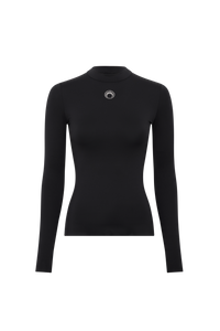 Moon Logo Strass Jersey Ls Highneck Top - Noir