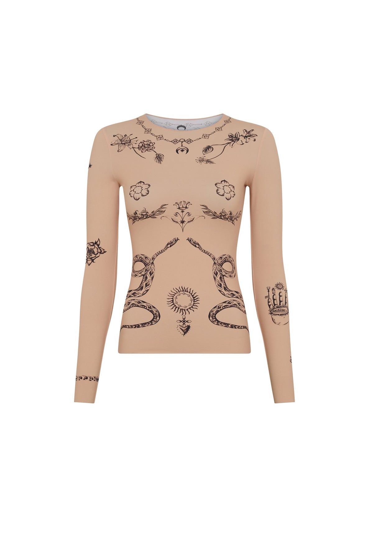 Top second peau en jersey imprimé - Light Tan