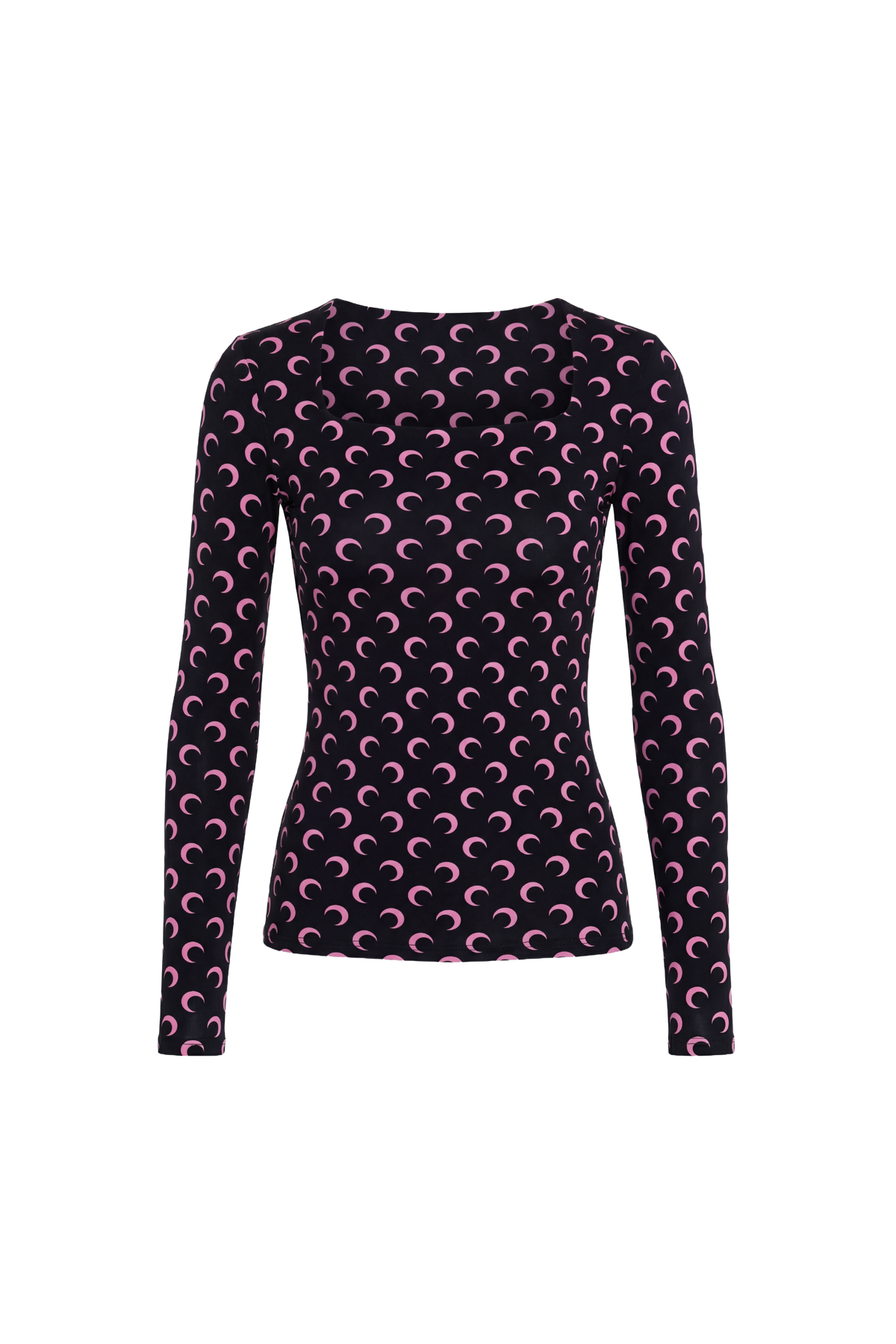 Moon Printed Jersey Ls Squareneck Top - Multicolore