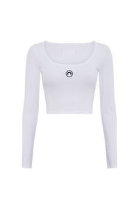 Moon Logo Jersey Ls Roundneck Top - Blanc