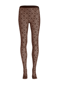 Recycled Mesh Flock Tights - Marron