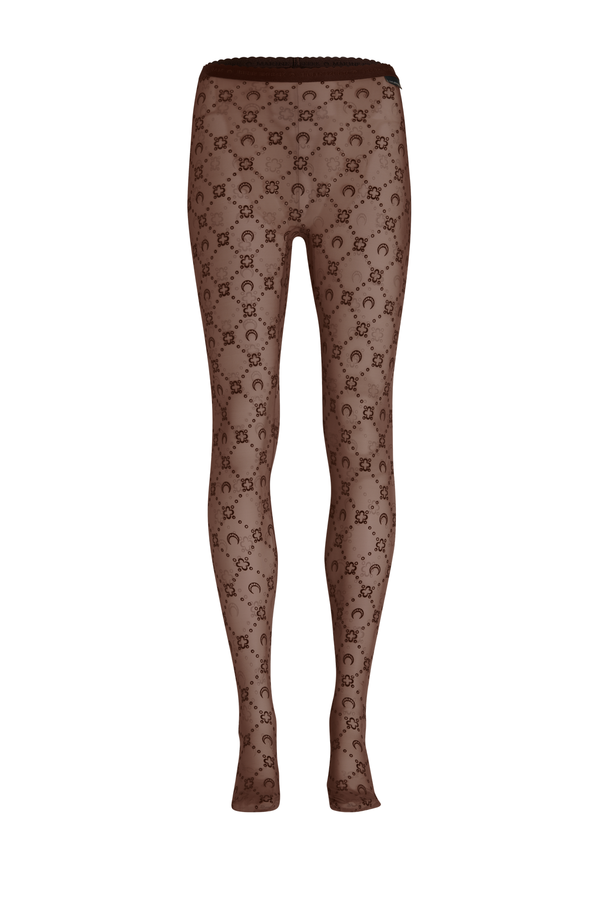 Recycled Mesh Flock Tights - Marron