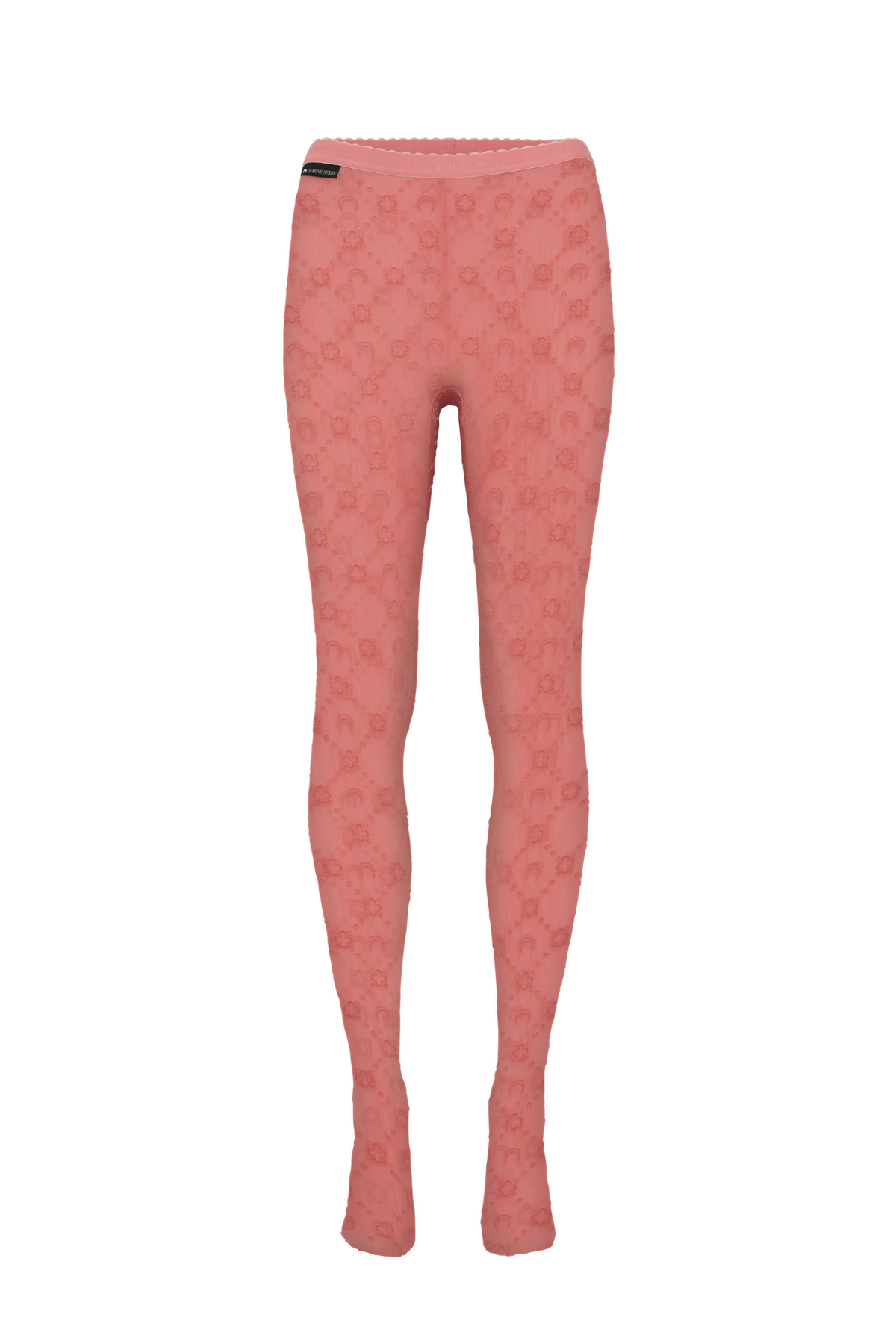 Recycled Mesh Flock Tights - Rose
