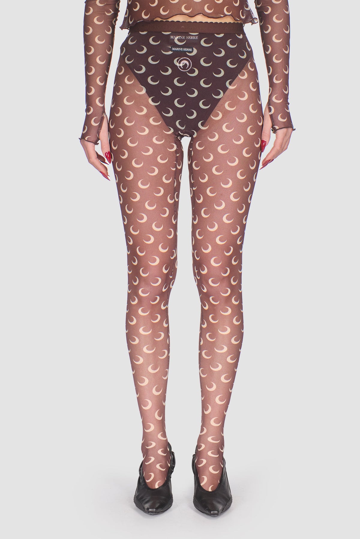 Collants Moon imprimés recyclés - Brown