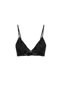 Moonogram Mesh Flock Bralette - Noir