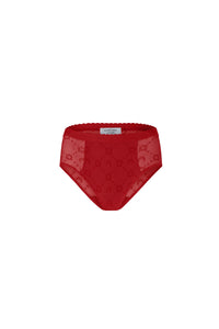 Culotte mesh floquée Moonogram - Red