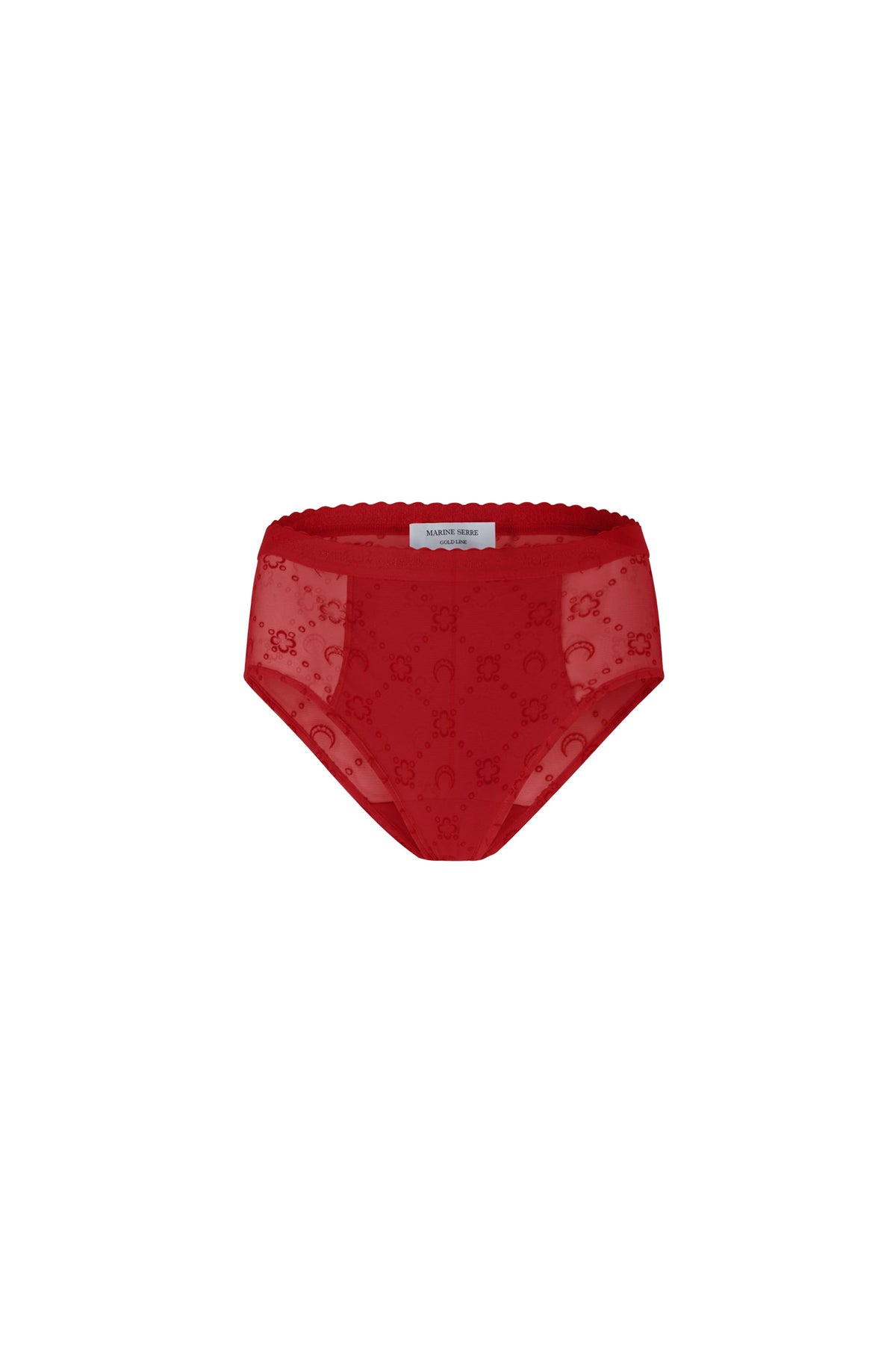 Culotte mesh floquée Moonogram - Red