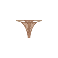 Recycled Mesh Flock Thong - Camel