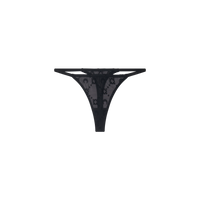 Recycled Mesh Flock Thong - Noir
