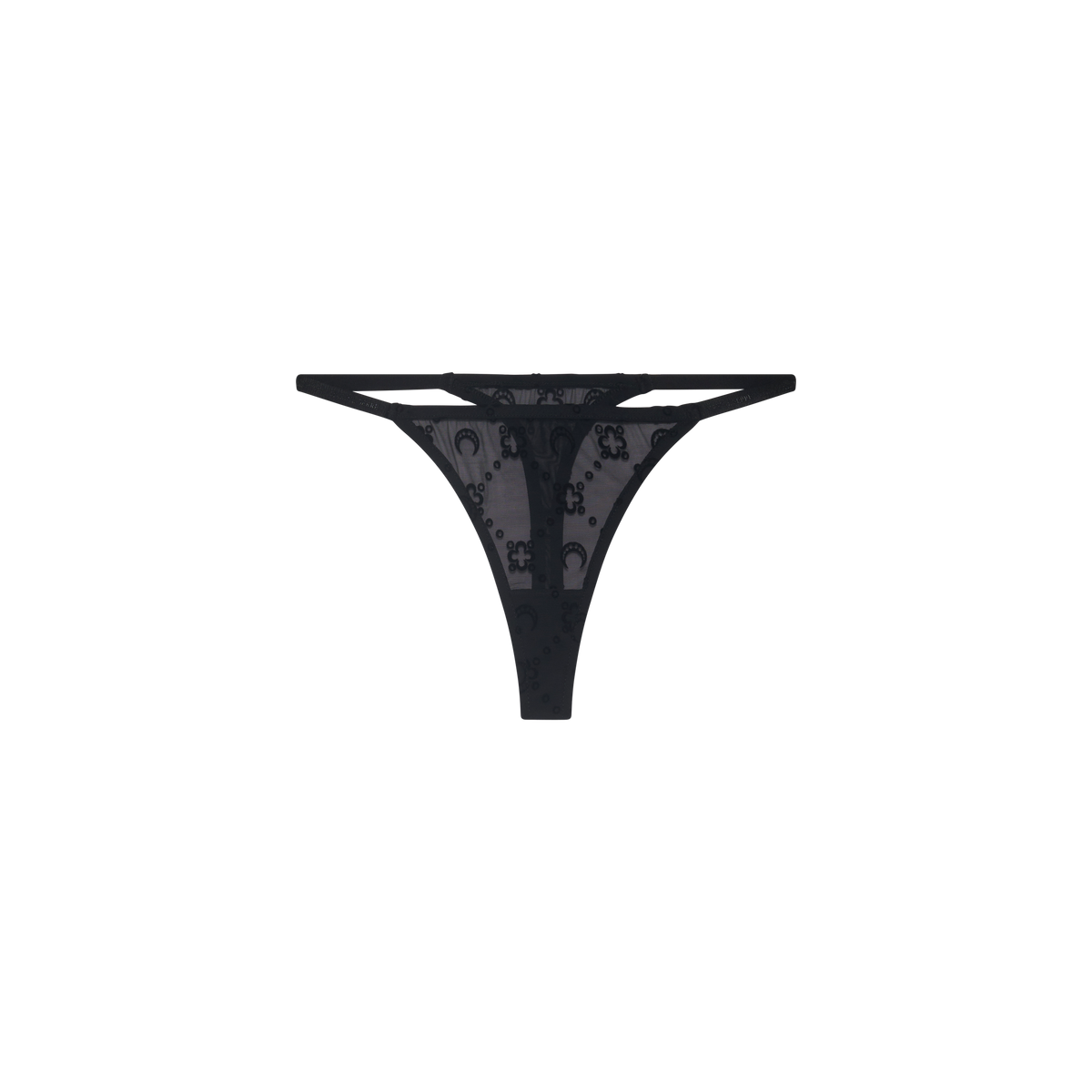 Recycled Mesh Flock Thong - Noir