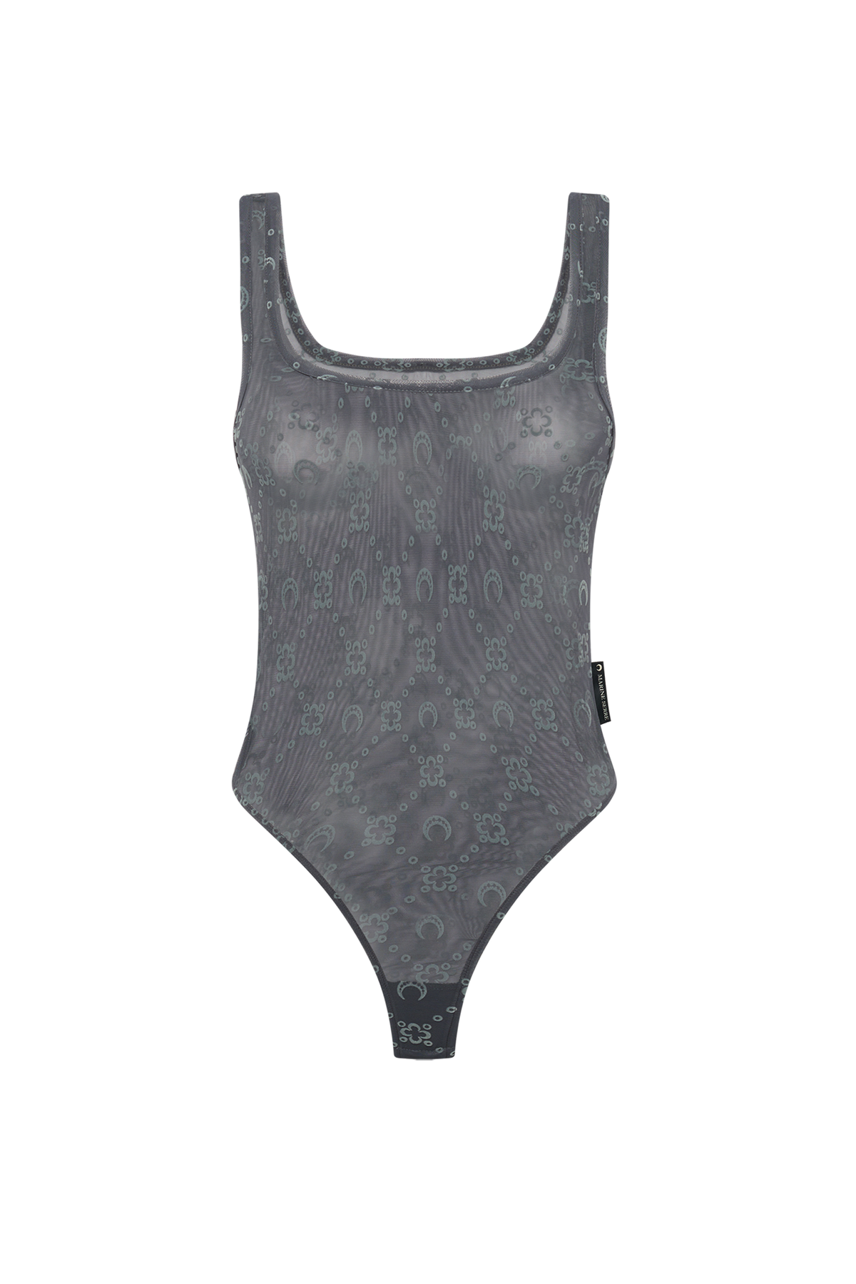 Recycled Mesh Flock Bodysuit - Gris