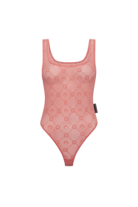 Recycled Mesh Flock Bodysuit - Rose