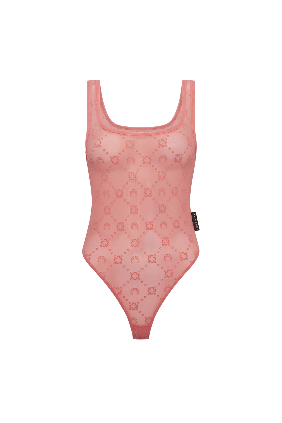 Recycled Mesh Flock Bodysuit - Rose