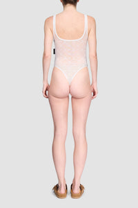 Recycled Mesh Flock Bodysuit - Écru
