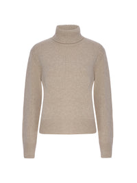 CASHMERE TURTLENECK SWEATEROATMEAL HEATHER