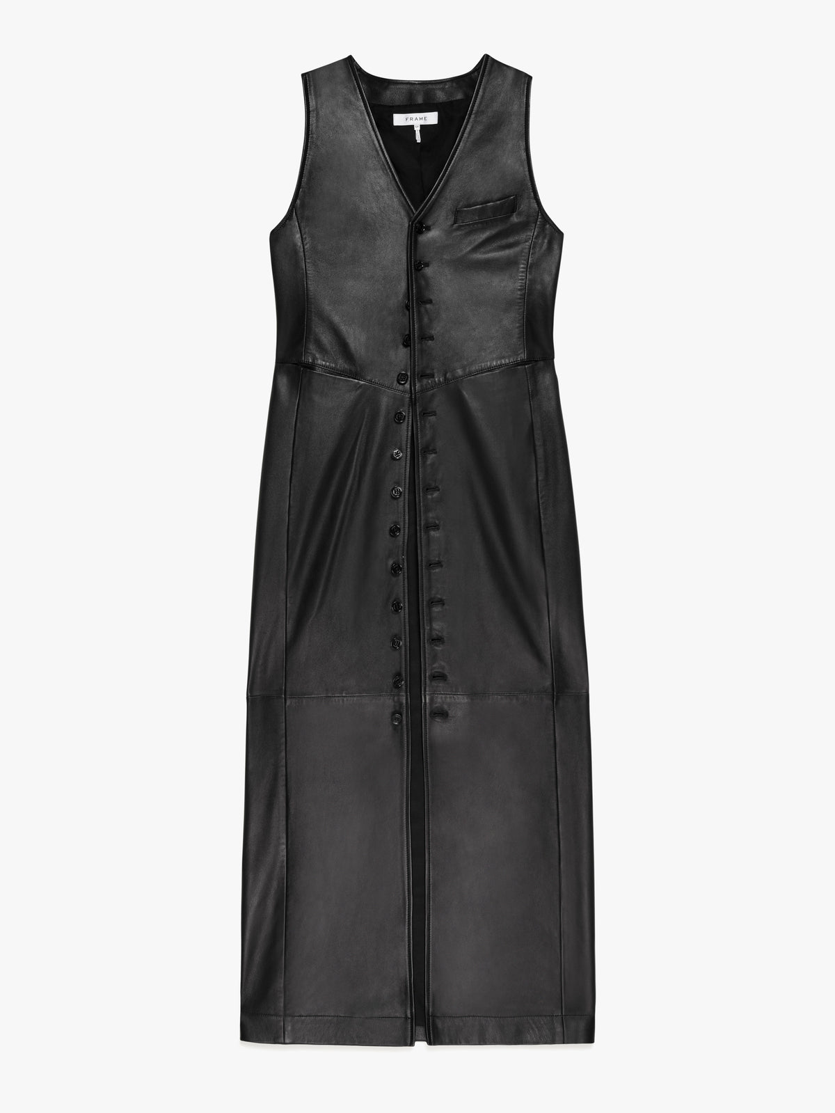LEATHER MIDI VEST DRESSBLACK