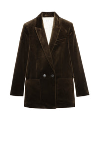 Blazer Visko en velours - Kaki