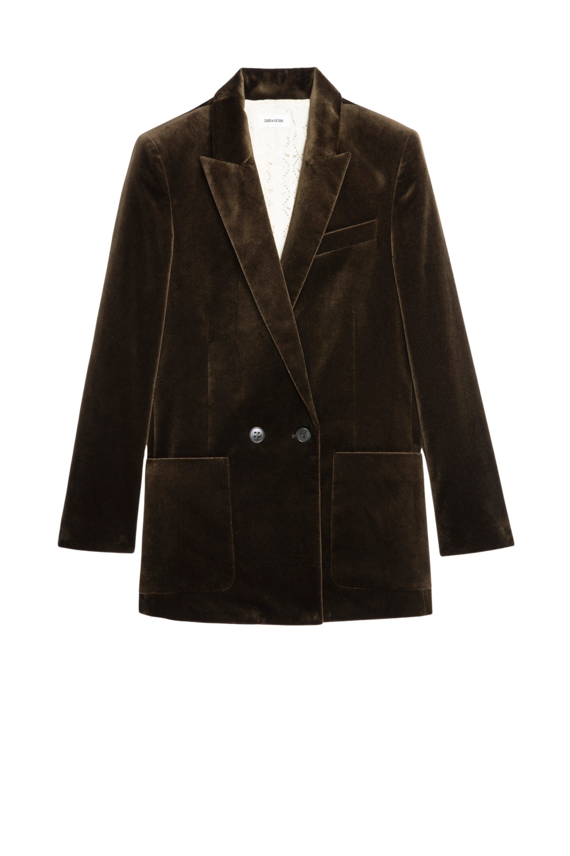 Blazer Visko en velours - Kaki