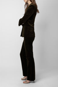 Blazer Visko en velours - Kaki