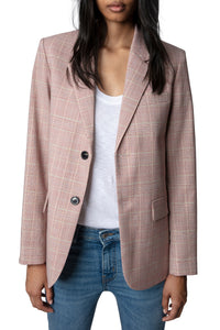 Blazer Vanille en laine - Rose