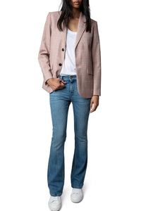Blazer Vanille en laine - Rose