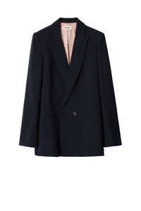 Blazer Visko en crêpe - Myrtille