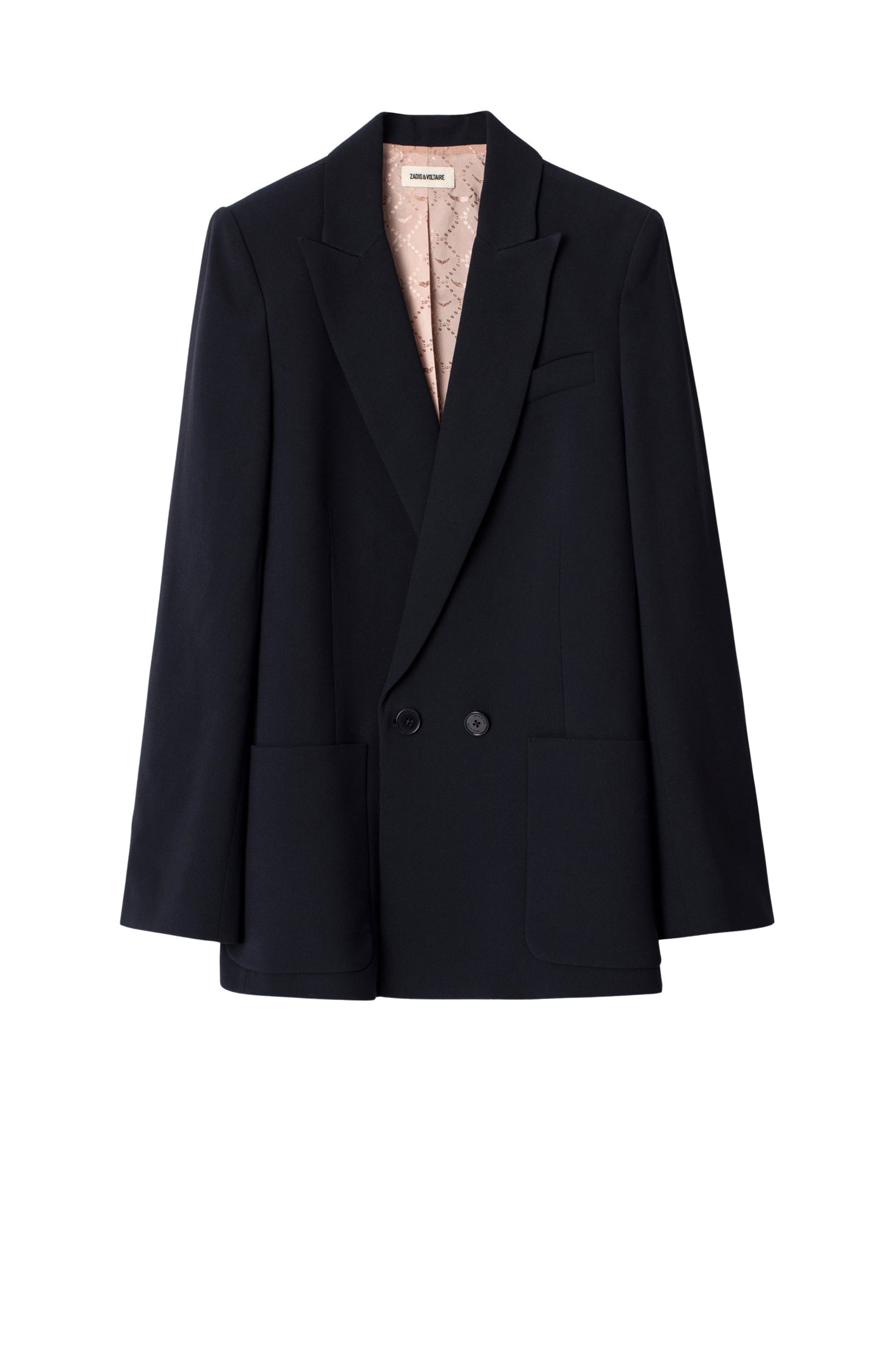 Blazer Visko en crêpe - Myrtille