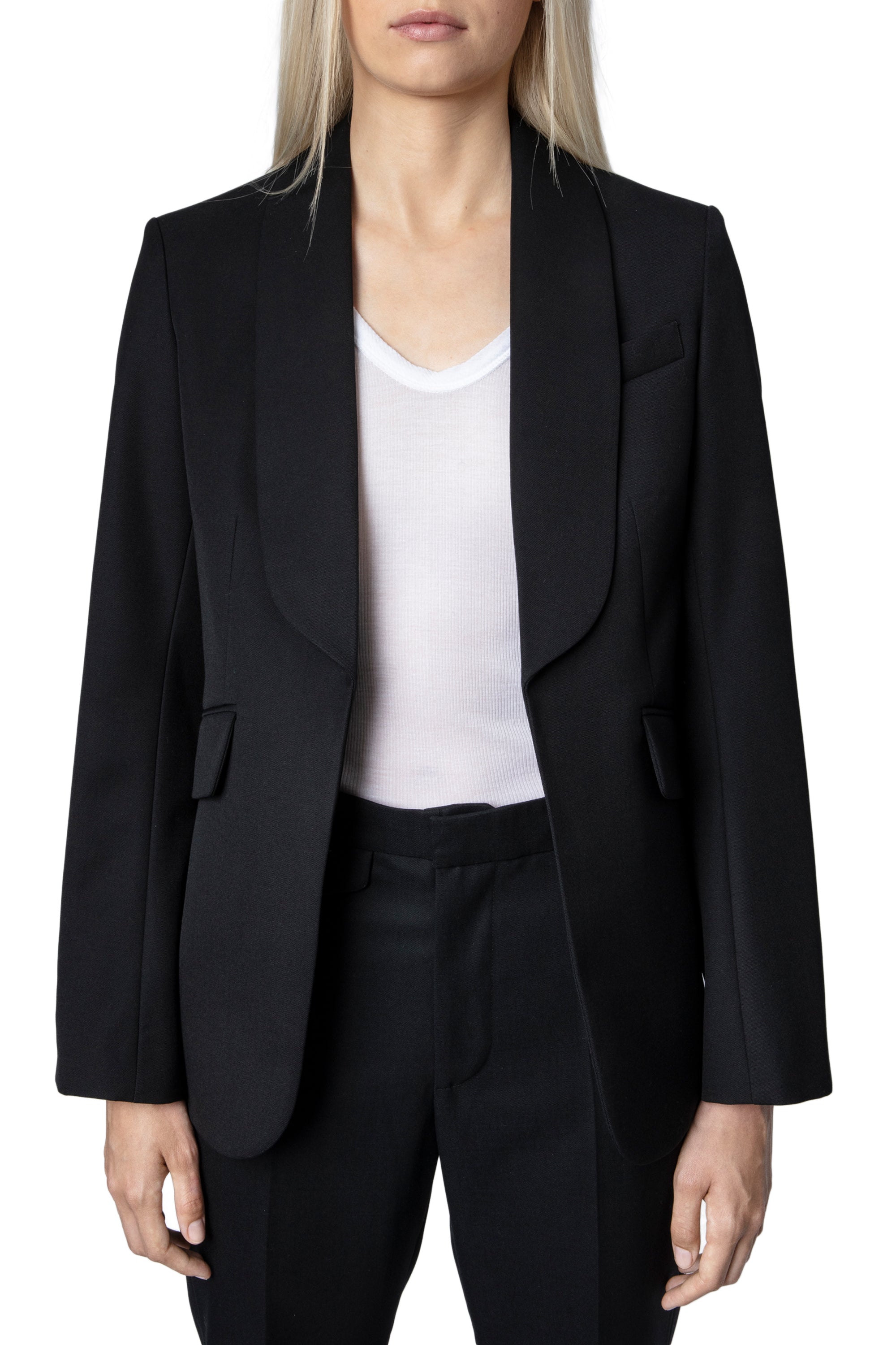 Blazer Date en laine mélangée - Noir