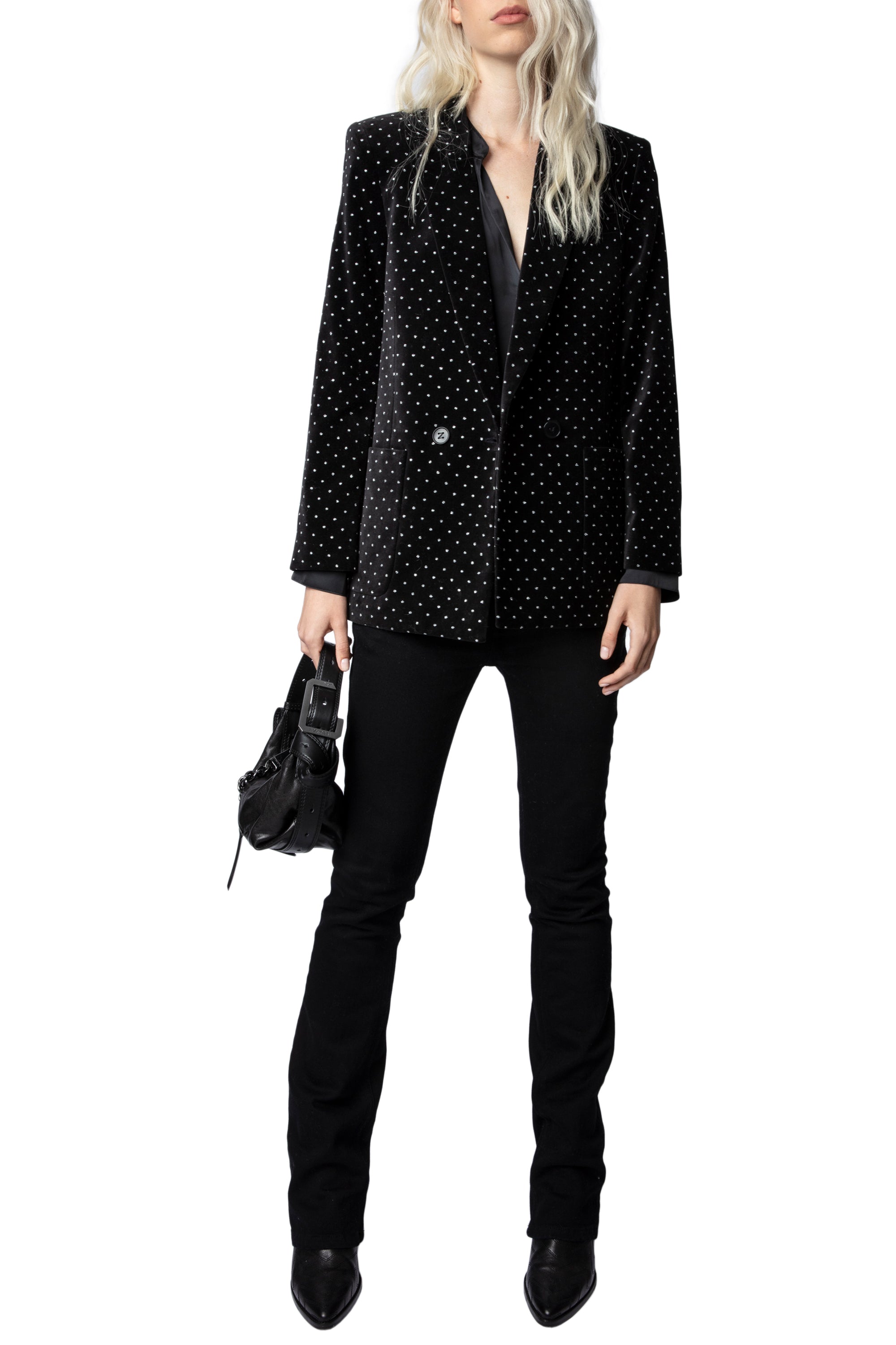 Veste Visko en velours - Noir