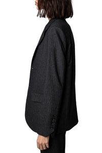 Blazer Vanille en laine mélangée - Anthracite