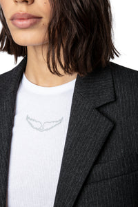 Blazer Vanille en laine mélangée - Anthracite