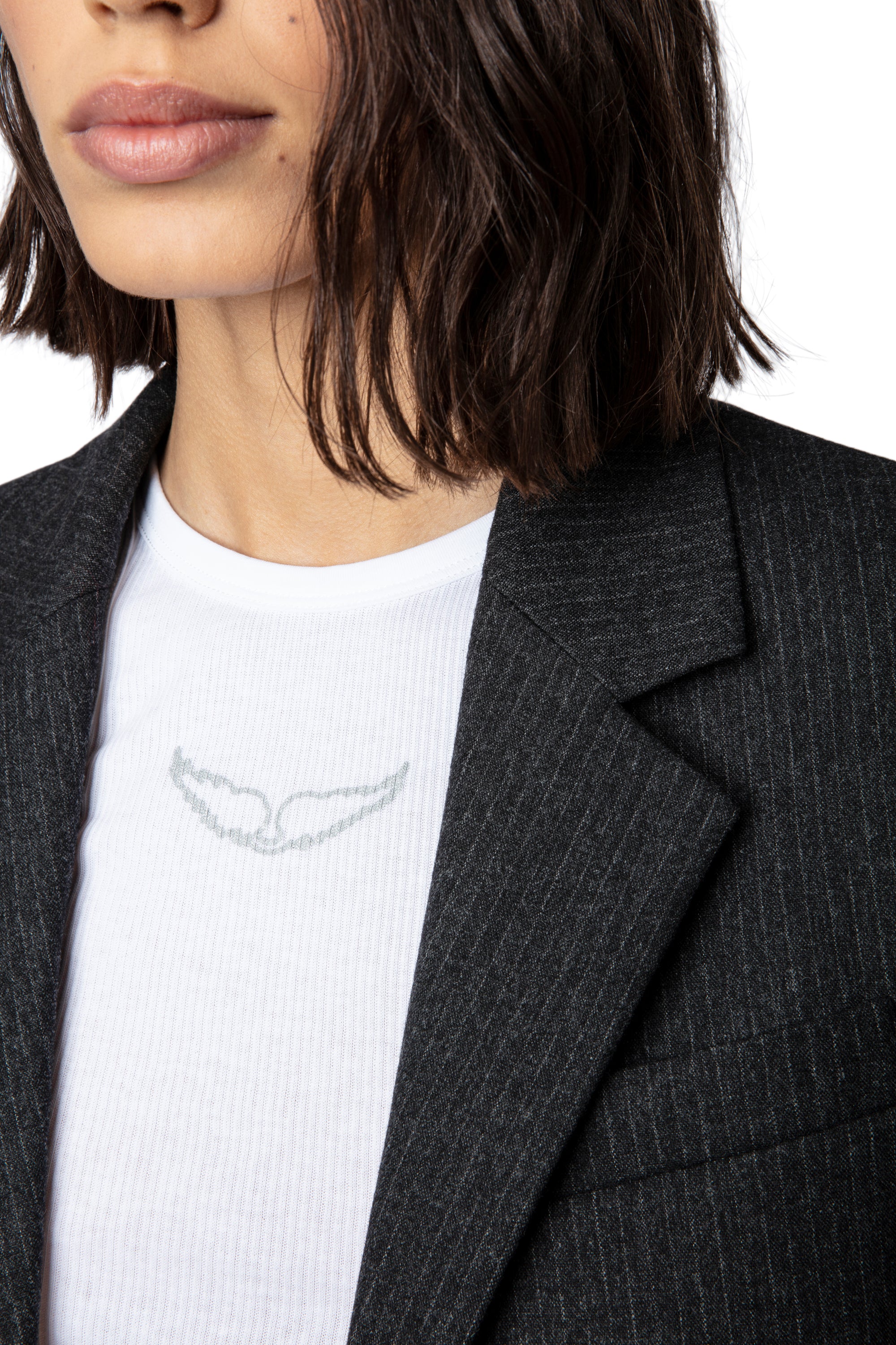 Blazer Vanille en laine mélangée - Anthracite